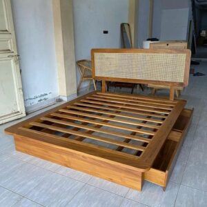 Tempat Tidur Jati Minimalis Laci